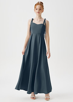 Azazie Rosey Junior Twilight A-Line Sweetheart Neckline Stretch Satin Dress image4