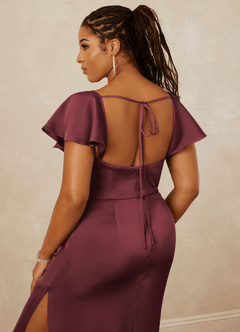 Christian Siriano Bridal for Azazie 1005 Brautjungfernkleider Etui Herzausschnitt Stretch-Satin Kleid Merlot image10