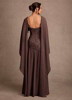 Azazie Flossie Mother of the Bride Dresses Ganache A-Line Pleated Chiffon Dress image2
