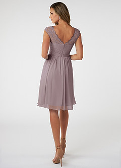 Azazie Shivani Final Sale Dusk A-Line Lace Chiffon Dress image4