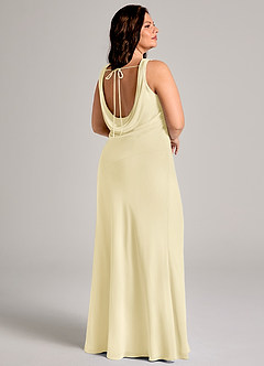 Azazie Rylina Bridesmaid Dresses Lemon Sorbet Mermaid Pleated Chiffon Dress image8