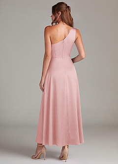 Azazie Brooke Suknie dla druhen Linia A Jedno ramię Satyna elastyczna Długość kostki Sukienka image7