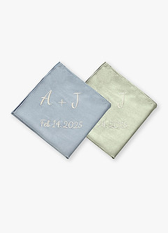 front Pañuelo de bolsillo de satén metálico personalizado