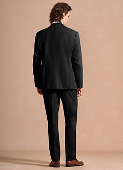 front Carter Sort 3-delt jakkesæt i bomuld og hørblanding