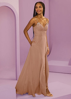 Barbie ♥ Azazie Abiti da Damigella Abito A-Line in Chiffon Con Tasche Champagne Rosa image9