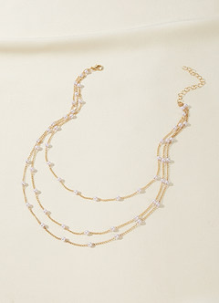 front Collana di perle delicate a strati
