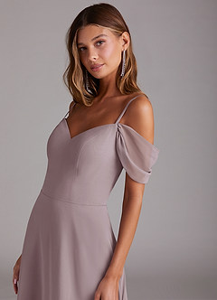 Azazie Marley Bridesmaid Dresses Dusk A-Line Off the Shoulder Chiffon Convertible Dress image9