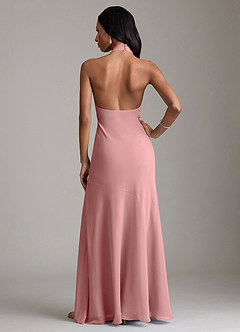 Azazie Lorena Bridesmaid Dresses Dusty Rose Mermaid Pleated Chiffon Dress image2