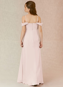 Azazie Kaitlynn Junior Vestido de Pétalo De Rosa de Gasa de Corte En A con Vestidos sin tirantes image2