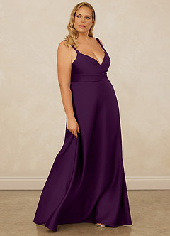 Christian Siriano Bridal for Azazie 1001 Bridesmaid Dresses Grape A-Line Sweetheart Neckline Stretch Satin Dress image14