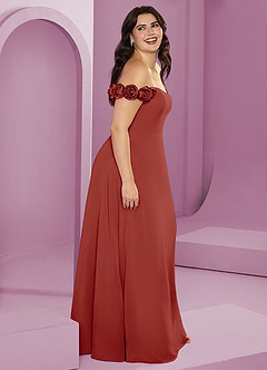 Barbie ♥ Azazie Bridesmaid Dresses Terracotta A-Line Off the Shoulder Chiffon Convertible Dress image15