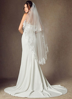 front Estelle Floral Lace Waltz Veil