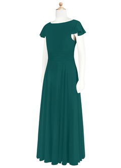 Azazie Payton Junior Peacock A-Line Bow Chiffon Dress image8