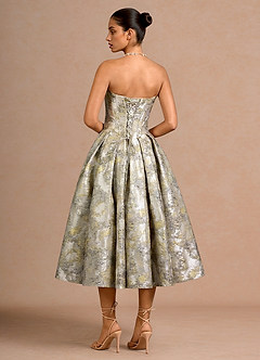 Mavis 금박 은 미디 드레스 image2