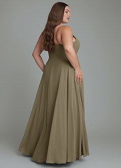 Azazie Amani Brautjungfernkleider A-Linie Plissee Chiffon Kleid Weidengrün image8