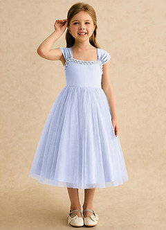 Azazie Yosemite Flower Girl Dresses Lavender Ball-Gown Sweetheart Neckline Tulle Dress image5