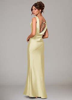 Azazie Rylina Final Sale Lemon Sorbet Mermaid Stretch Satin Dress image4