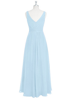 Azazie Pierrette Robes de demoiselle d'honneur Robe Trapèze en Mousseline de soie Plissée Bleu Ciel image8