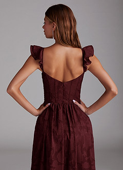 Azazie Denisse Robes de demoiselle d'honneur Robe Trapèze en Blumen-Burnout Rayé Cabernet image6