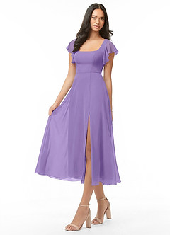 Azazie Bondi Bridesmaid Dresses Tahiti A-Line Ruched Chiffon Dress image3