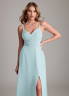 Azazie Terese Bridesmaid Dresses Mist A-Line Pleated Chiffon Dress image5