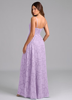 Azazie Wren Bridesmaid Dresses Lilac A-Line Strapless Floral Burnout Dress image4