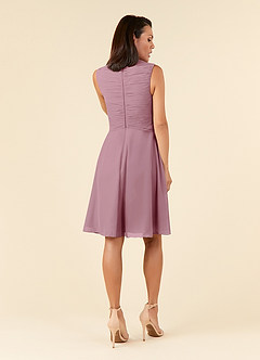 Azazie Theron Mother of the Bride Dresses Vintage Mauve A-Line V-Neck Pleated Chiffon Dress image2