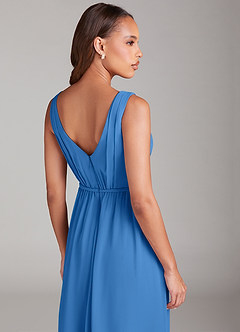Azazie Tanicia Bridesmaid Dresses Blue Jay A-Line Pleated Chiffon Dress image6