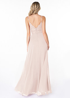 Azazie Lena Jurken voor bruidsmeisjes Jurk van Chiffon met A-Lijn Kant Rozenblaadje image2