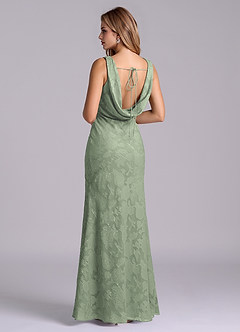 Azazie Rylina Final Sale Agave Mermaid Floral Burnout Dress image3