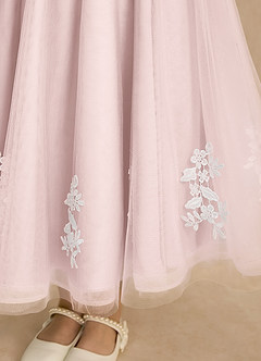 Azazie Rylie Flower Girl Dresses Blushing Pink A-Line Lace Tulle Dress image7