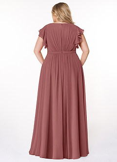 Azazie Daphne Modest brudtärna klänningar Klänning A-Line Volang Golvlängd Chiffong image7