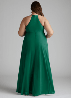 Azazie Annabelle Maternity Bridesmaid Dresses A-Line V-Neck Pleated Mesh Floor-Length Dress image8