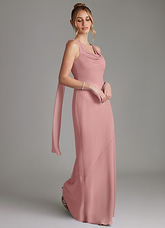 Azazie Essence Bridesmaid Dresses Dusty Rose Sheath Chiffon Dress image5