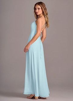 Azazie Mei Bridesmaid Dresses Cloud Blue A-Line Chiffon Dress image5