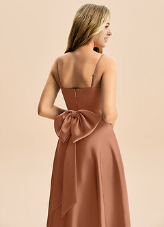 Azazie Rumi Junior Klä av A-Line i Stretch Satin Plisserad image6