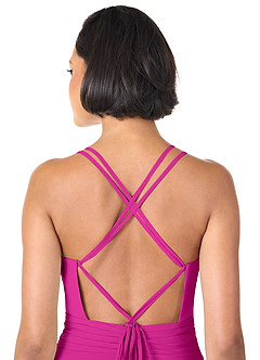 Azazie Farren Bridesmaid Dresses Fuchsia A-Line Pleated Chiffon Convertible Dress image2