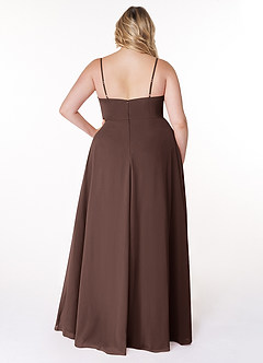 Azazie Moira Bridesmaid Dresses Ganache A-Line Scoop Chiffon Dress image9