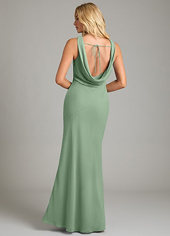 Azazie Rylina Bridesmaid Dresses Matcha Mermaid Pleated Chiffon Dress image6
