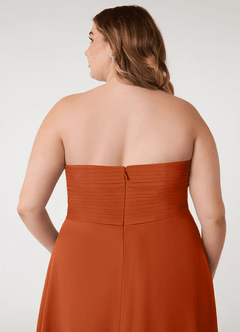Azazie Arabella Allure Probar vestidos en casa Vestido de Rosa Del Desierto de Gasa de Corte en A Convertible con Escote de Corazón image14
