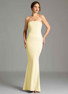 Azazie Shaniya Bridesmaid Dresses Lemon Sorbet Mermaid Strapless Premium Stretch Jersey Dress image1