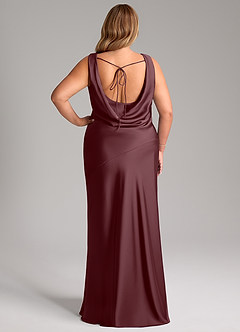 Azazie Rylina Bridesmaid Dresses Sangria Mermaid Stretch Satin Dress image8