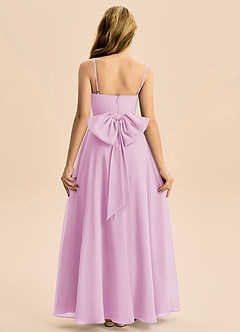 Azazie Bear Junior Candy Pink A-Line Pleated Chiffon Dress image2