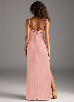 Azazie Mai Final Sale Agave Sheath Pleated Mesh Dress image5