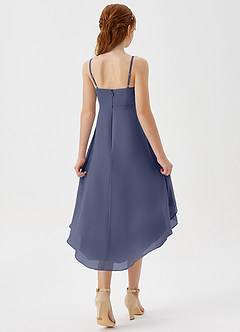 Azazie Mariam Junior A-Linie Plissee Chiffon Kleid Sturm image6