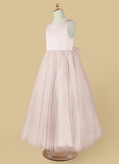 Azazie Muni Flower Girl Dresses Rose Petal A-Line Bow Tulle Dress image4