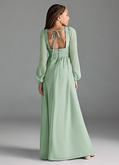 Azazie Norah Junior Agave A-Line Pleated Chiffon Dress image5