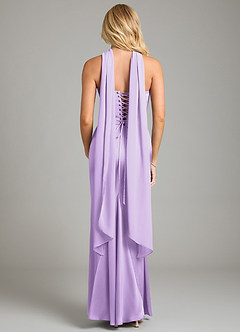 Azazie Sorrel Vestidos de damas de honor Vestido de Lila de Satén Elástico de Corte Sirena Convertible con Sin tirantes image9