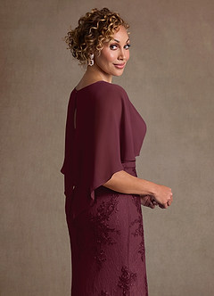 Azazie Amrita Abiti per la Madre della Sposa Abito Sirena in Chiffon Pizzo Cabernet image6