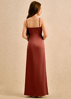 Azazie Bundt Girls Formal Flower Girl Klänningar Klä A-Line i Stretch Satin Plisserad image2